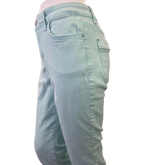 Bandolino Women's Mandie Capri Button Zip Side Slit Snap Spring Pastel Blue S 8 - Picture 6 of 16